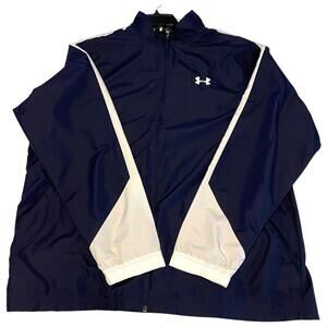 Under Armour Men’s XL Lightweight Nylon Track Jacket Full Zip Black White